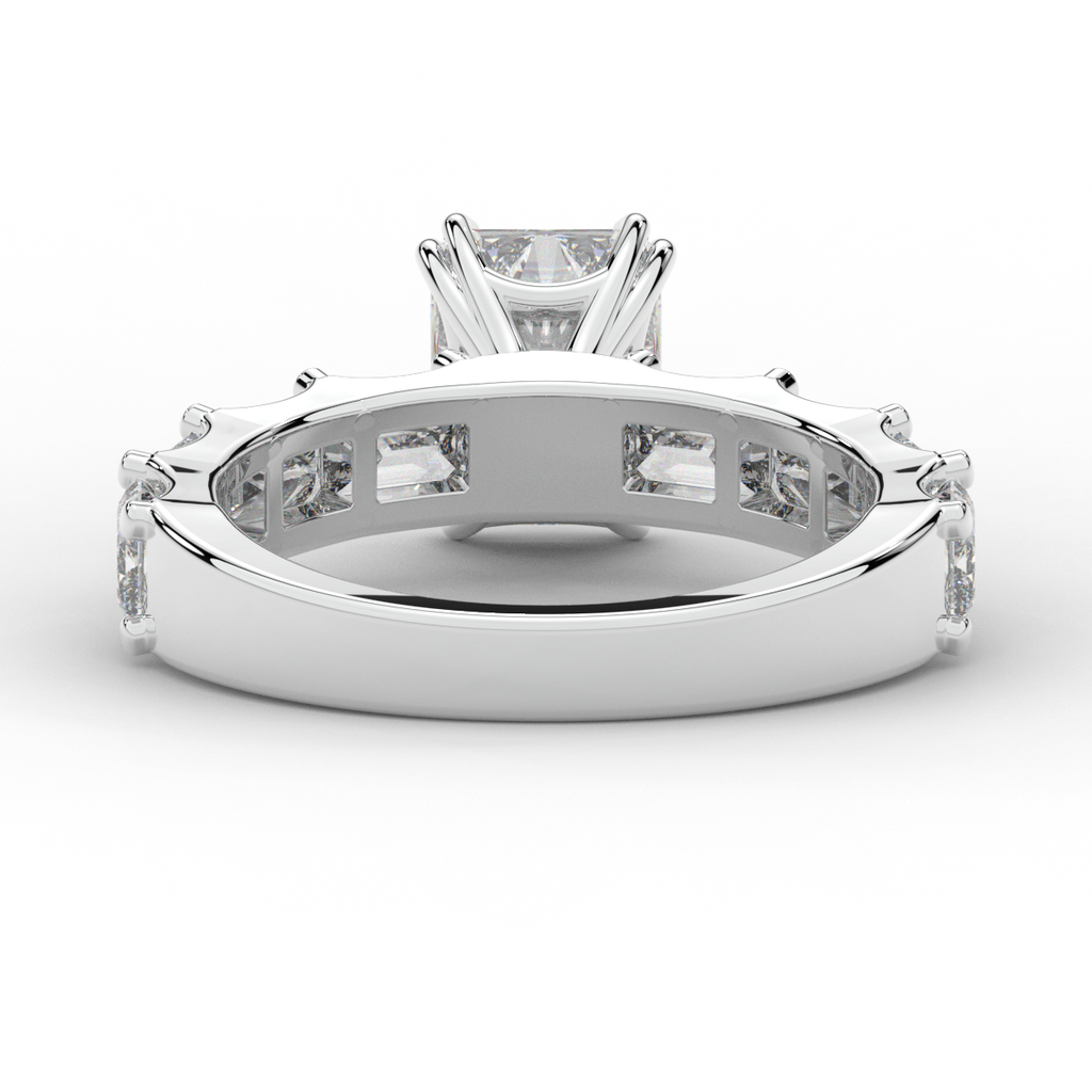 3.75CT.TW RADIANT LAB DIAMOND SOLITAIRE ENGAGEMENT RING - Nazarelle