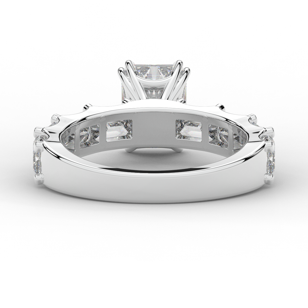 3.75CT.TW RADIANT LAB DIAMOND SOLITAIRE ENGAGEMENT RING - Nazarelle