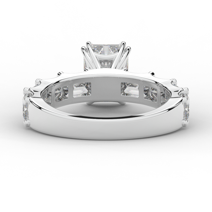 3.75CT.TW RADIANT LAB DIAMOND SOLITAIRE ENGAGEMENT RING - Nazarelle