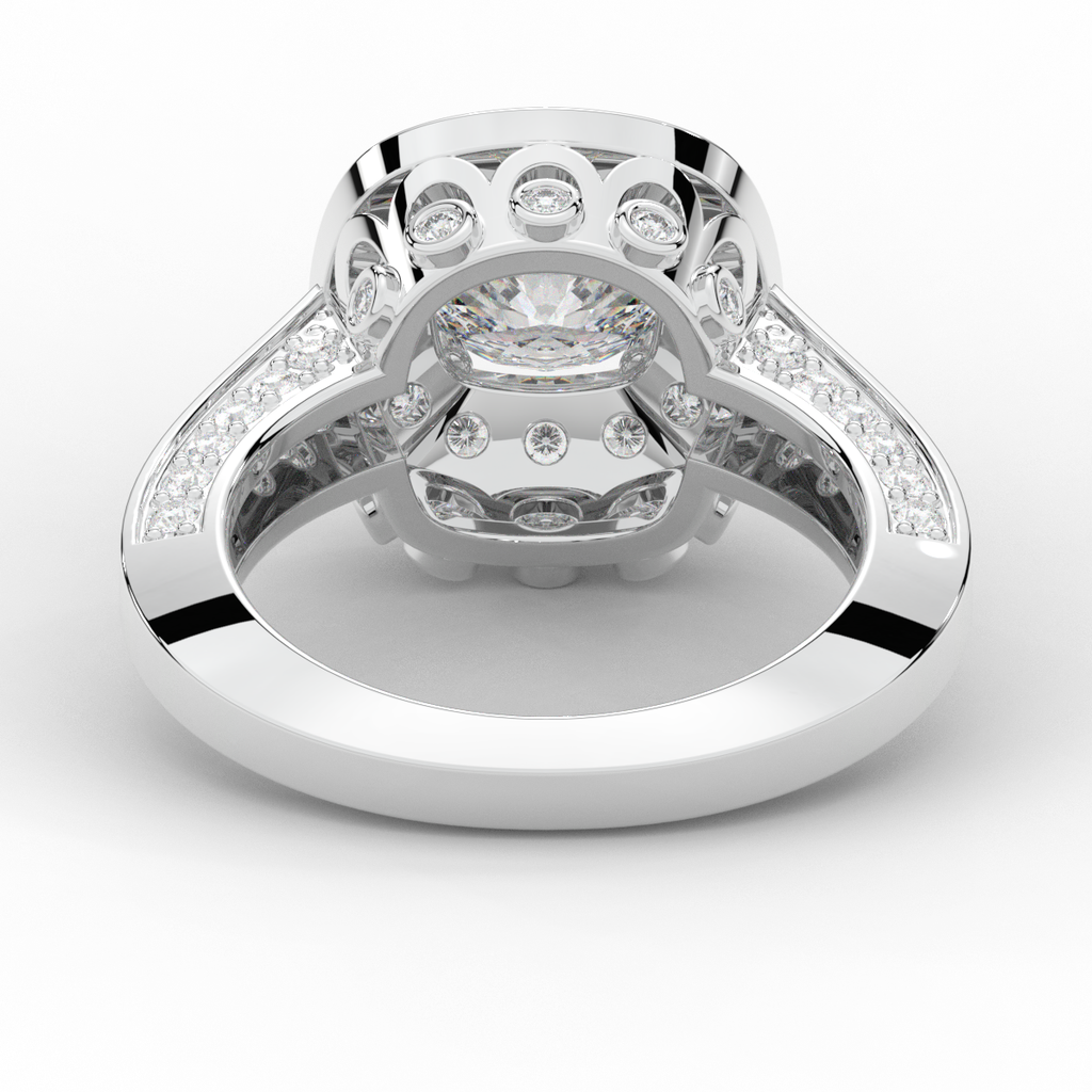 1.50CT.TW ROUND LAB DIAMOND HALO ENGAGEMENT RING - Nazarelle