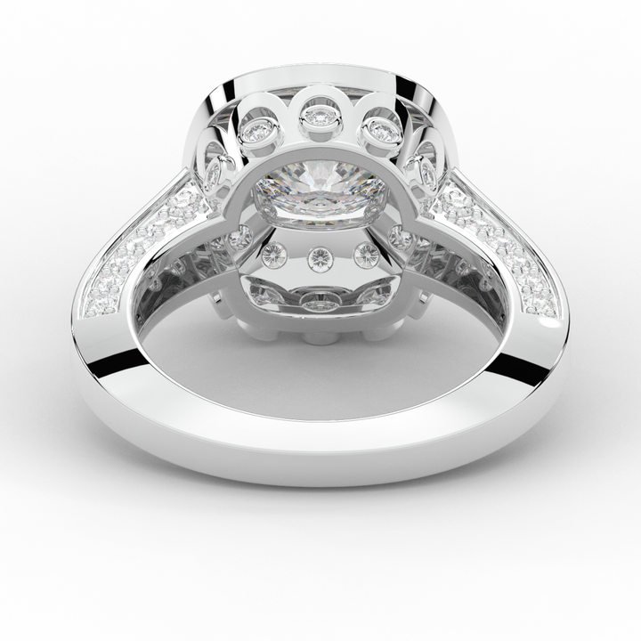 1.50CT.TW ROUND LAB DIAMOND HALO ENGAGEMENT RING - Nazarelle
