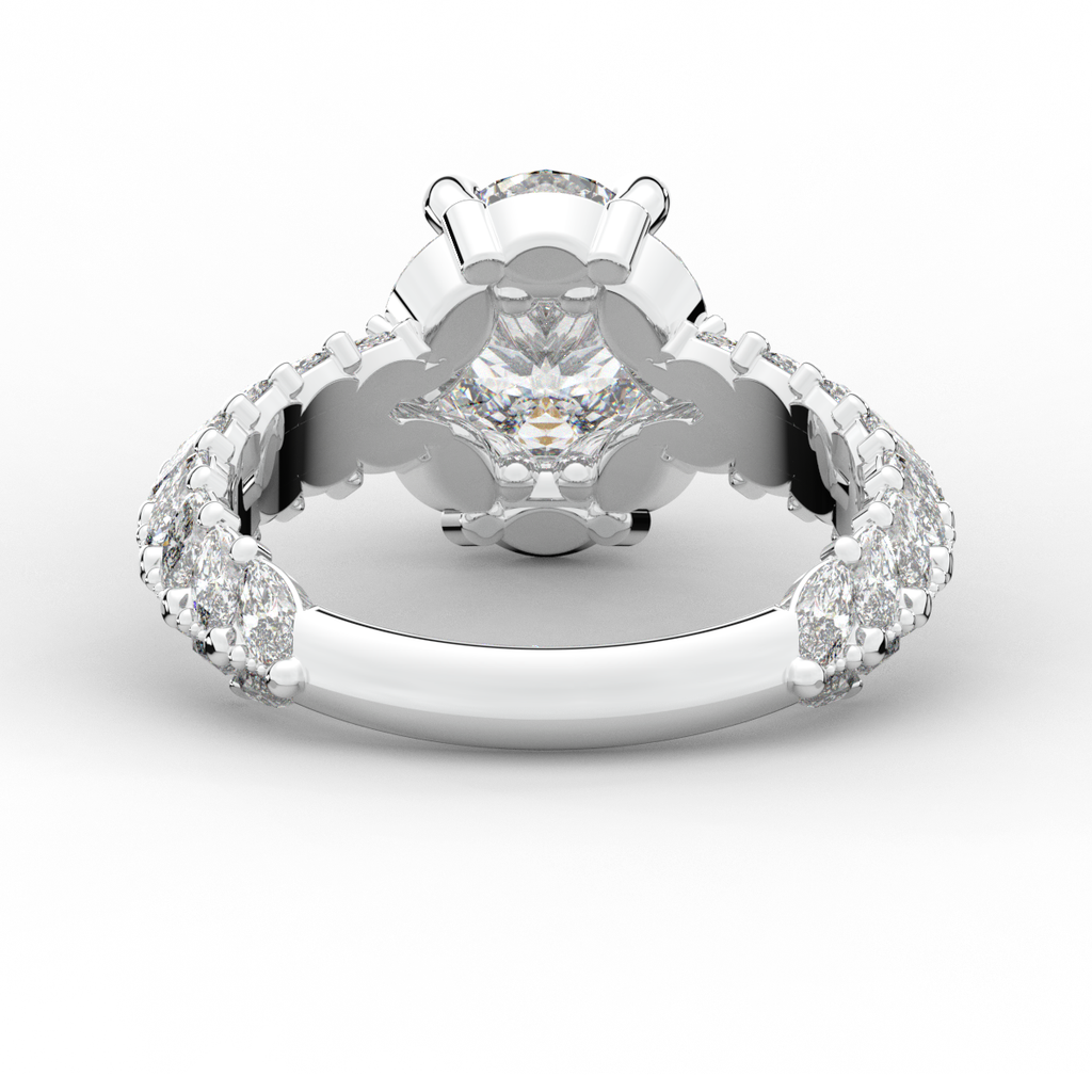 3.10CT.TW OVAL LAB DIAMOND HALO ENGAGEMENT RING - Nazarelle