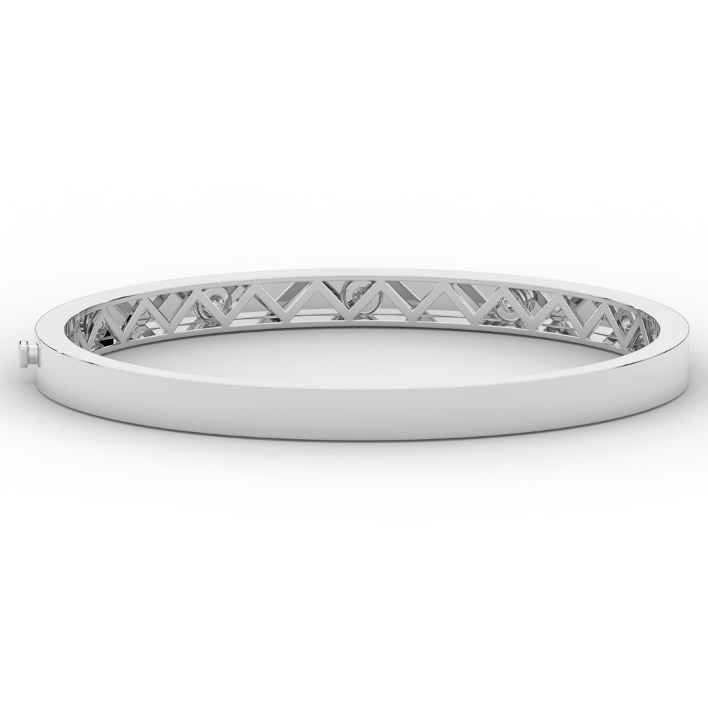 0.50CT.TW ROUND LAB DIAMOND BEZEL SET BANGLE - Nazarelle