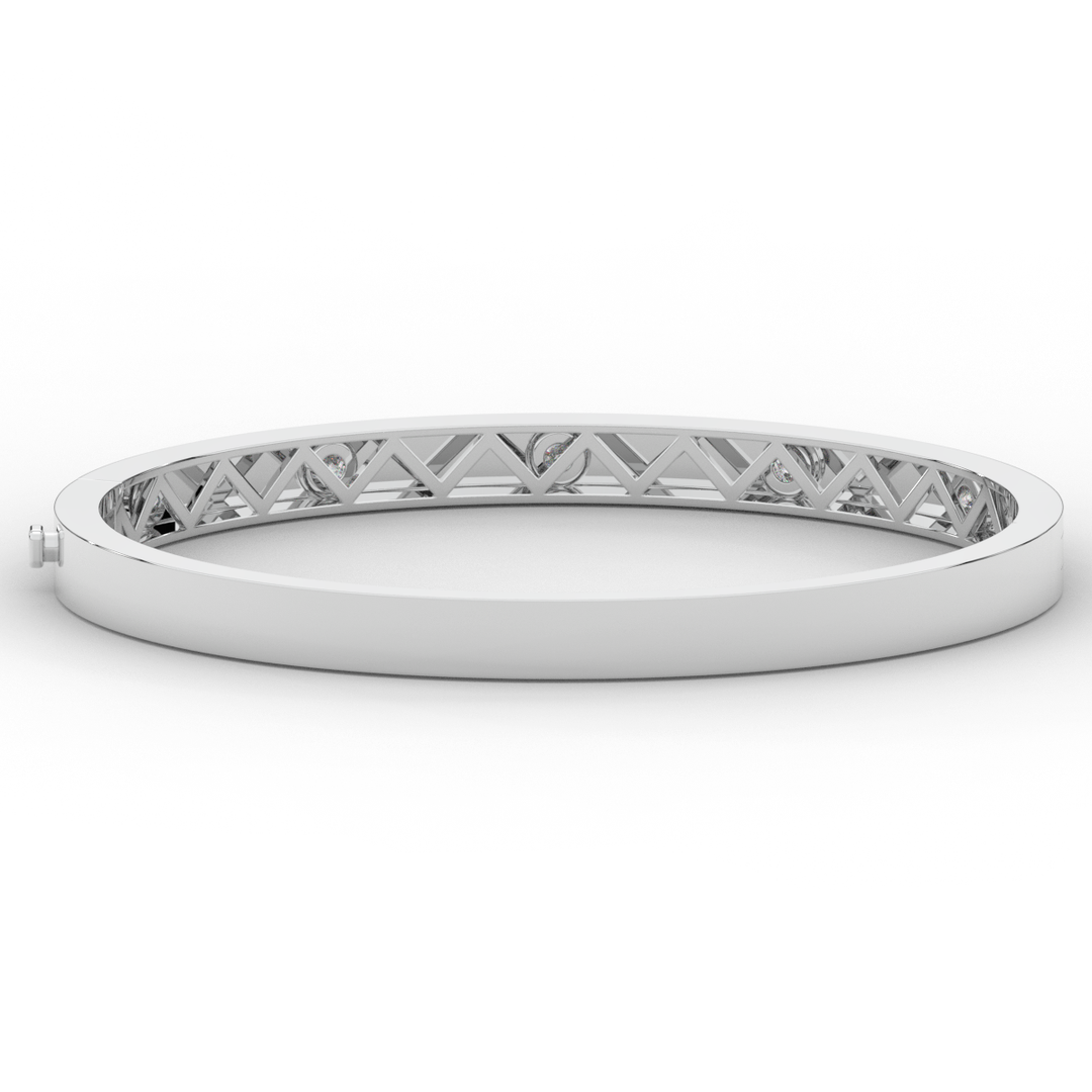 0.50CT.TW ROUND LAB DIAMOND BEZEL SET BANGLE - Nazarelle