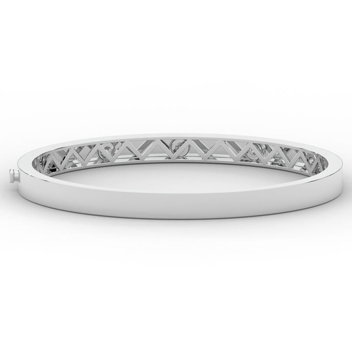 0.50CT.TW ROUND LAB DIAMOND BEZEL SET BANGLE - Nazarelle