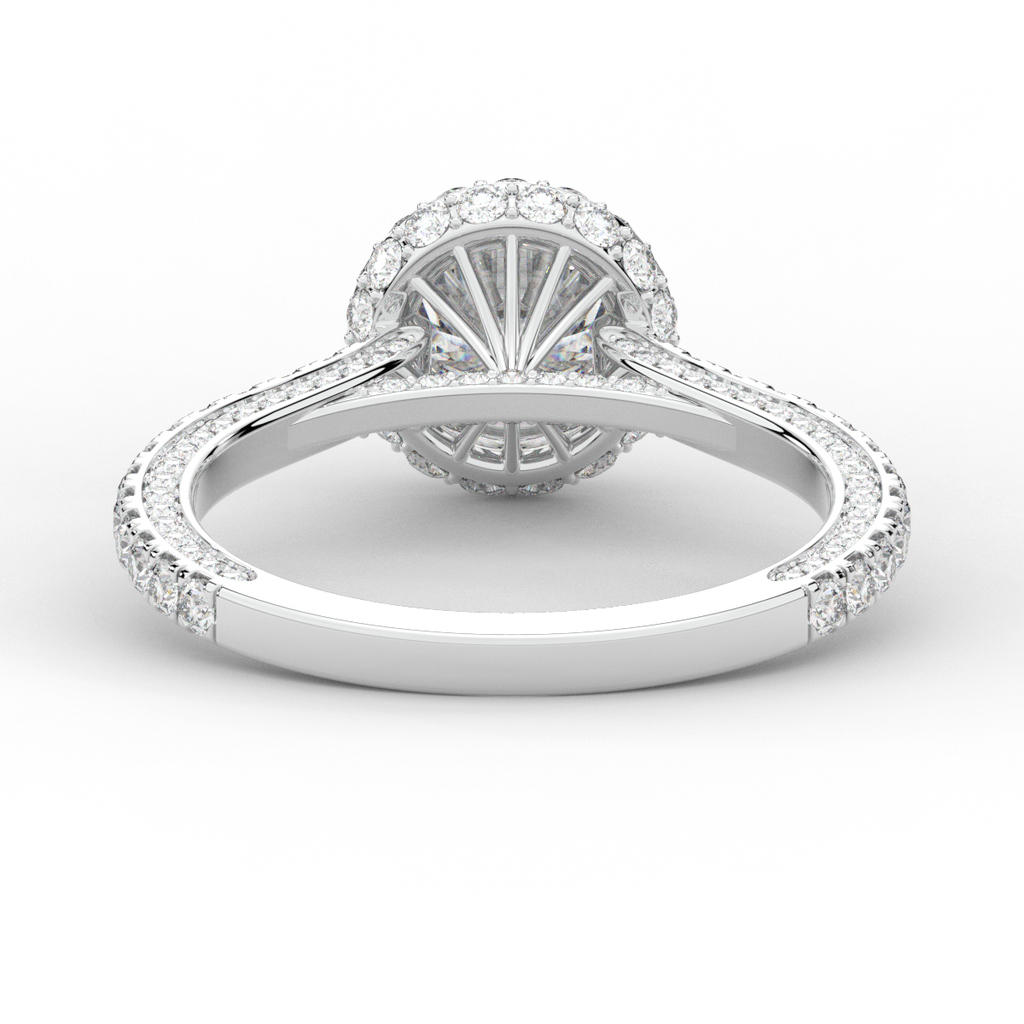 1.90CT.TW ROUND LAB DIAMOND HALO ENGAGEMENT RING - Nazarelle