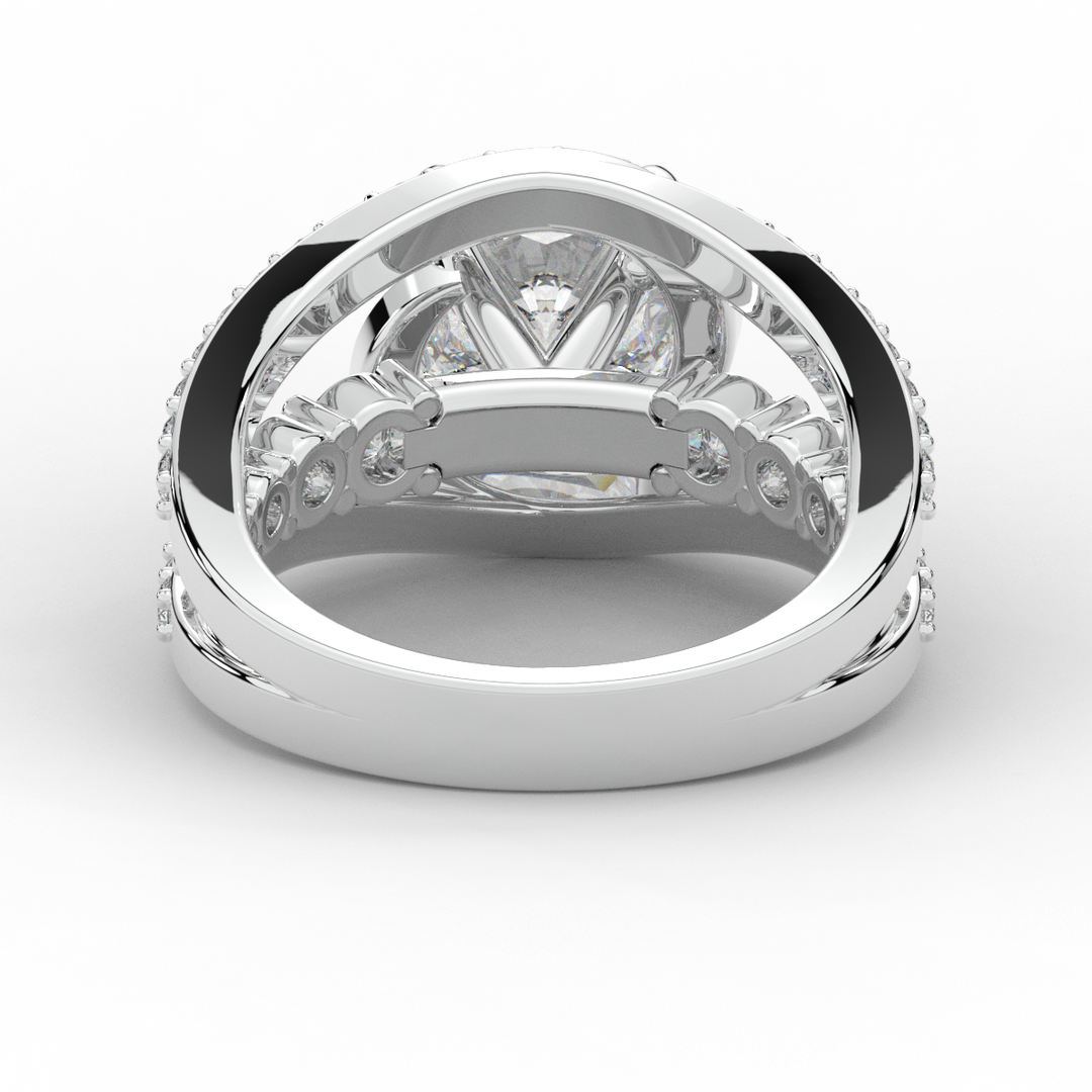 3.30CT.TW CUSHION LAB DIAMOND ENGAGEMENT RING - Nazarelle