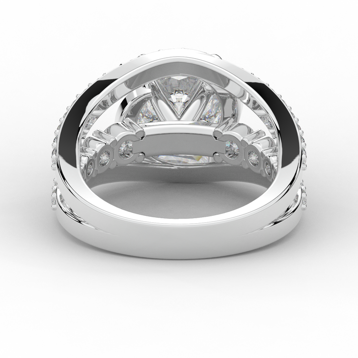 3.30CT.TW CUSHION LAB DIAMOND ENGAGEMENT RING - Nazarelle