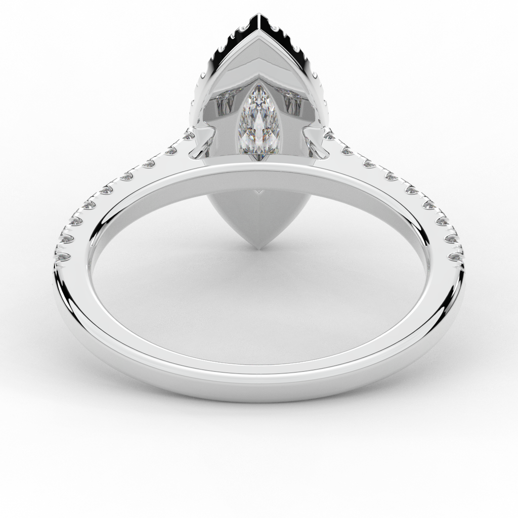 0.80CT.TW MARQUISE LAB DIAMOND HALO ENGAGEMENT RING - Nazarelle
