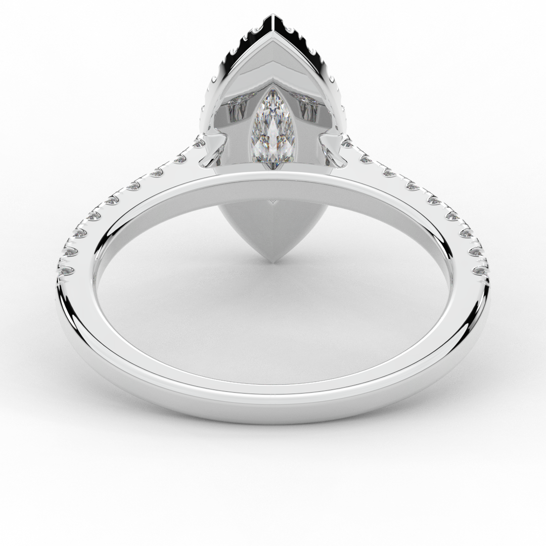 0.80CT.TW MARQUISE LAB DIAMOND HALO ENGAGEMENT RING - Nazarelle