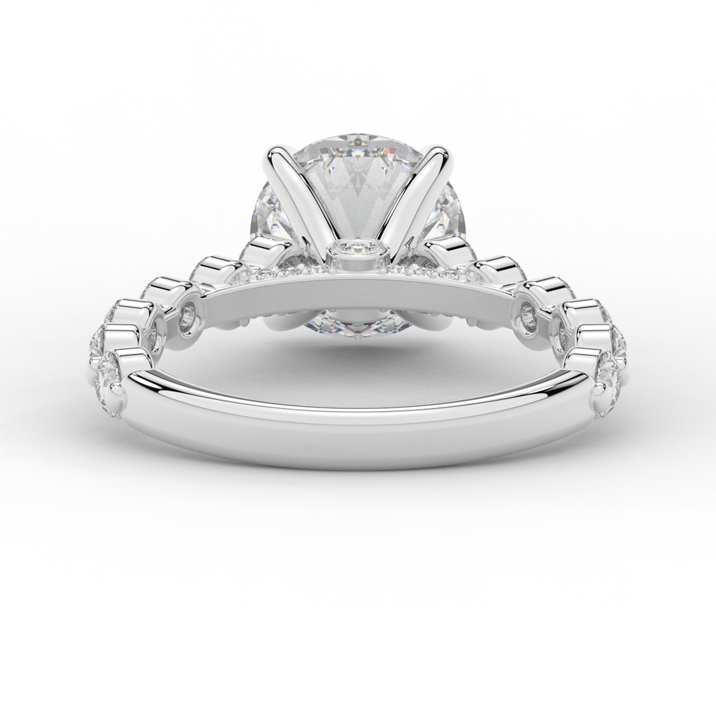 3.90CT.TW ROUND LAB DIAMOND ENGAGEMENT RING - Nazarelle