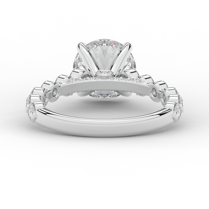 3.90CT.TW ROUND LAB DIAMOND ENGAGEMENT RING - Nazarelle