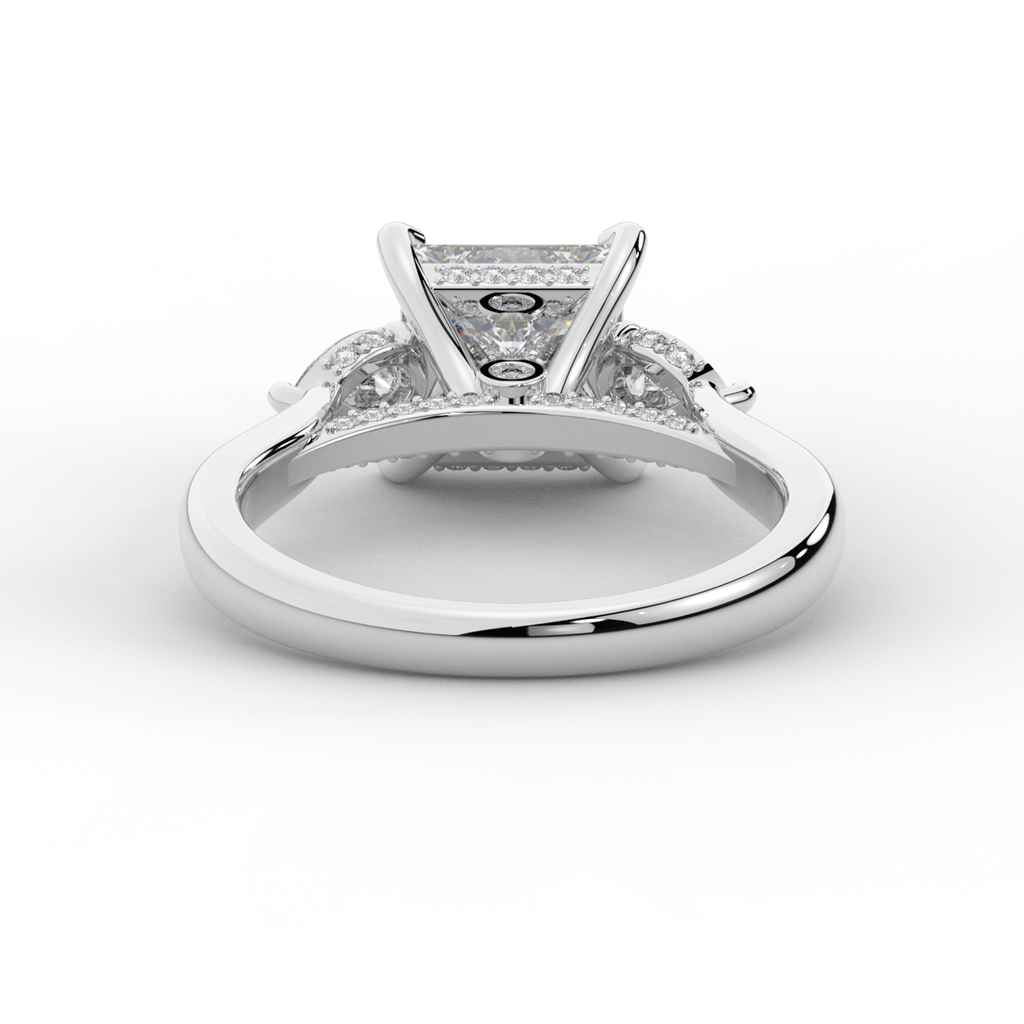 2.40CT.TW PRINCESS LAB DIAMOND 3 STONE ENGAGEMENT RING - Nazarelle