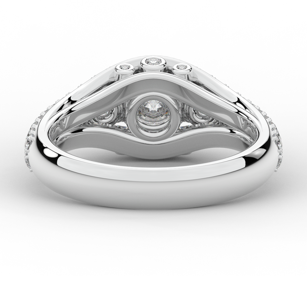 1.90CT.TW ROUND LAB DIAMOND THREE STONE ENGAGEMENT RING - Nazarelle