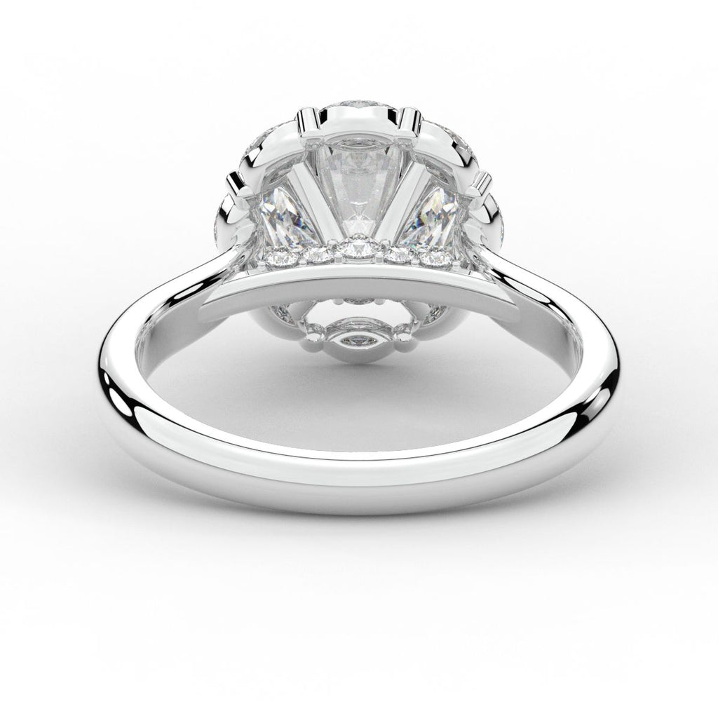 2.40CT.TW ROUND LAB DIAMOND HALO ENGAGEMENT RING - Nazarelle