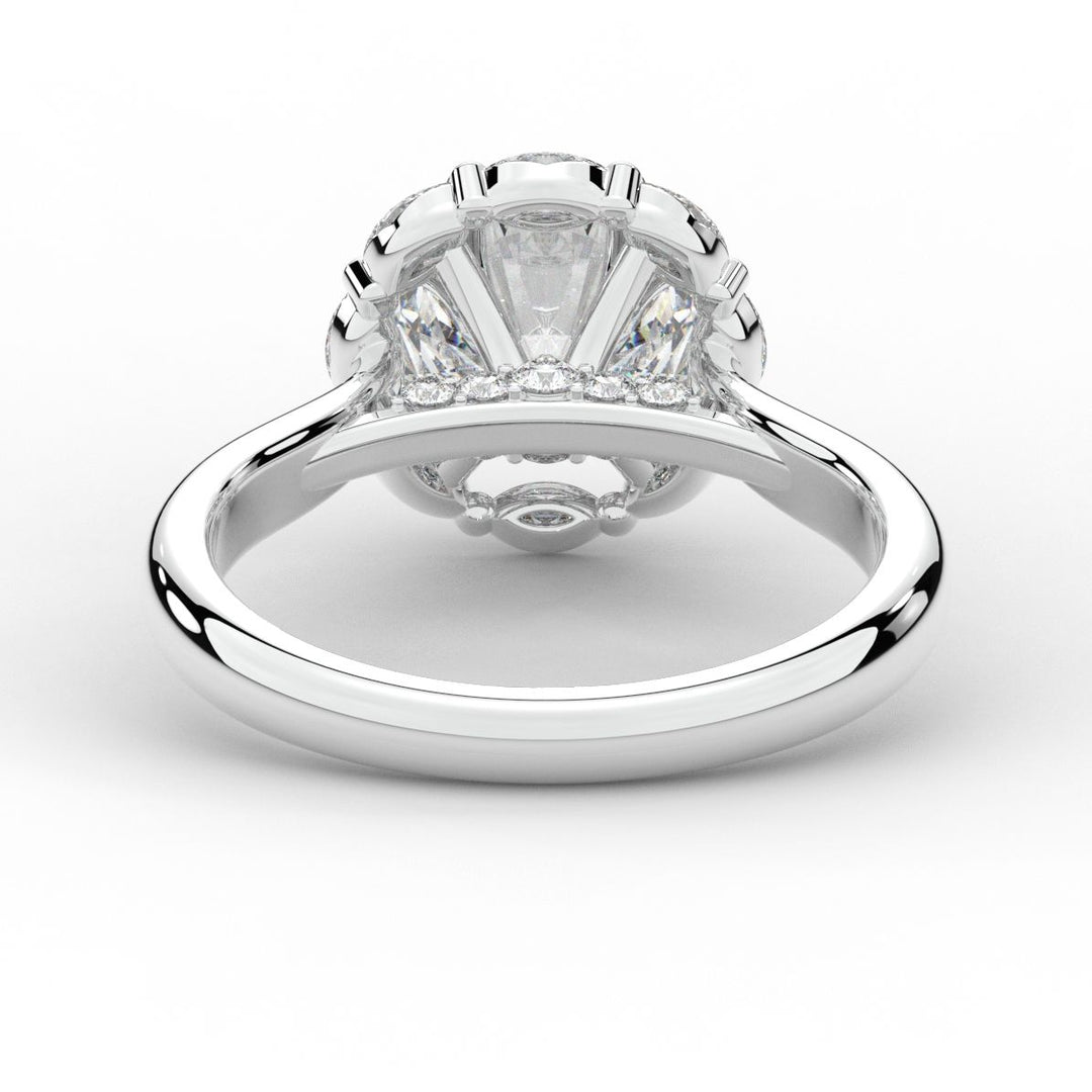 2.40CT.TW ROUND LAB DIAMOND HALO ENGAGEMENT RING - Nazarelle