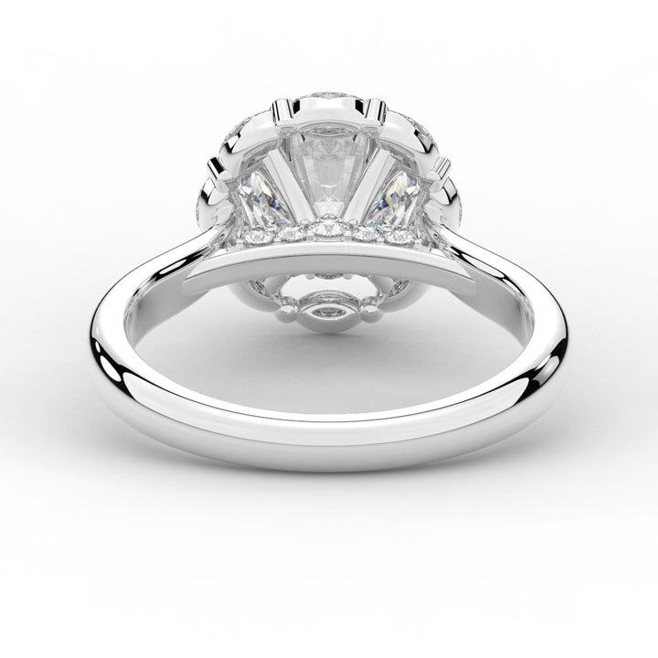 2.40CT.TW ROUND LAB DIAMOND HALO ENGAGEMENT RING - Nazarelle