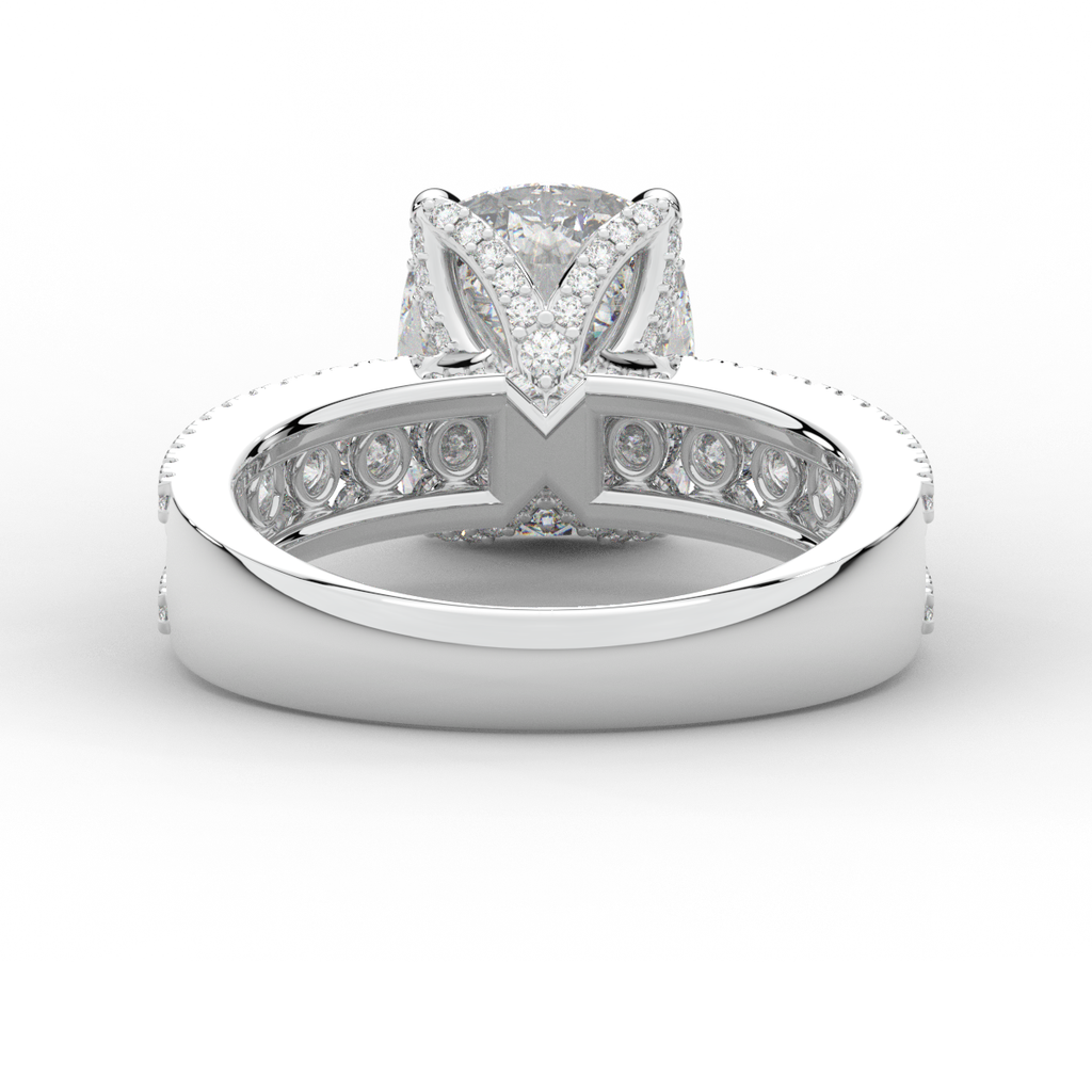 3.95CT.TW CUSHION LAB DIAMOND SOLITAIRE ENGAGEMENT RING - Nazarelle