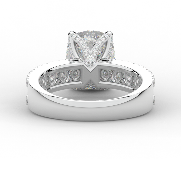 3.95CT.TW CUSHION LAB DIAMOND SOLITAIRE ENGAGEMENT RING - Nazarelle