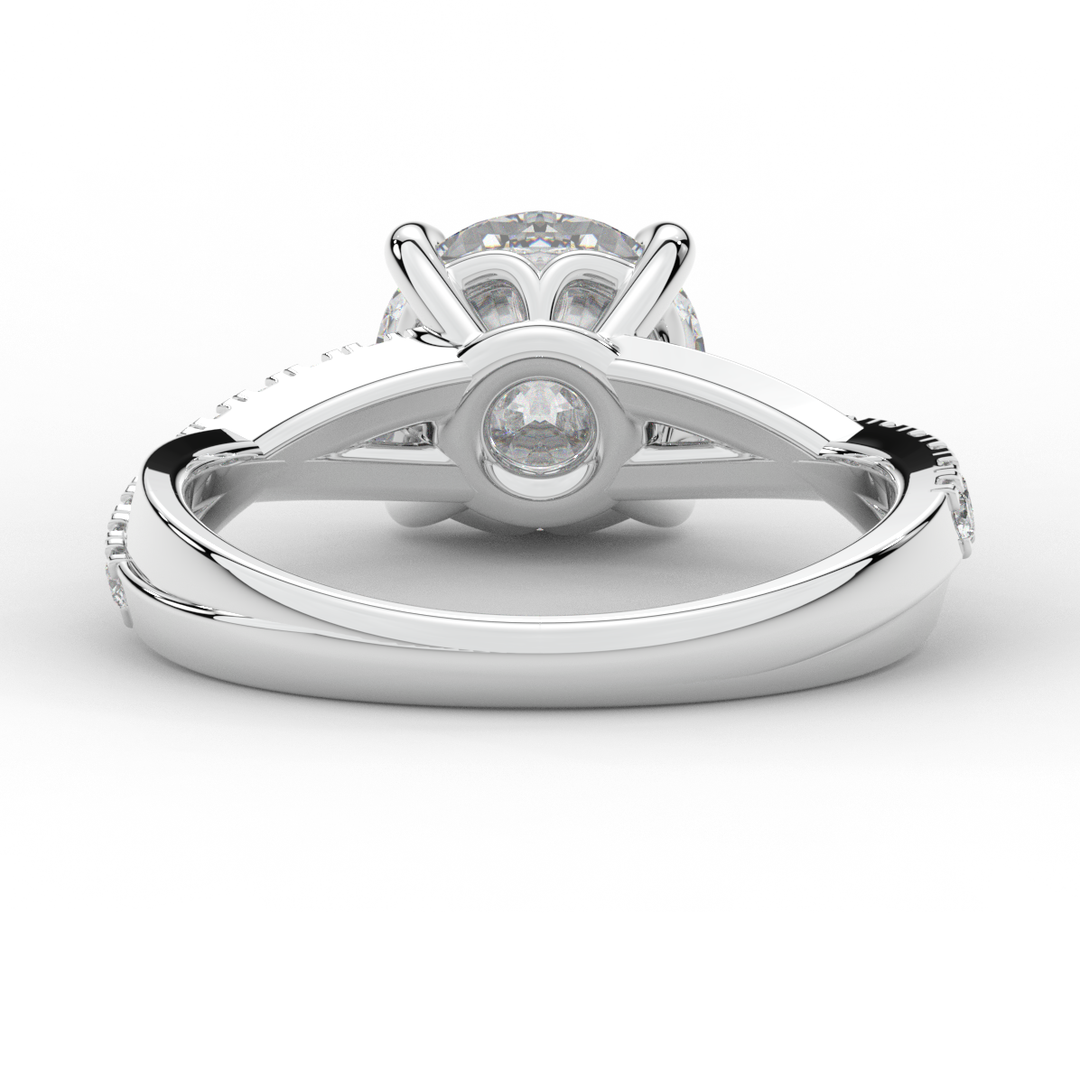 2.20CT.TW ROUND LAB DIAMOND TWISTBAND ENGAGEMENT RING - Nazarelle