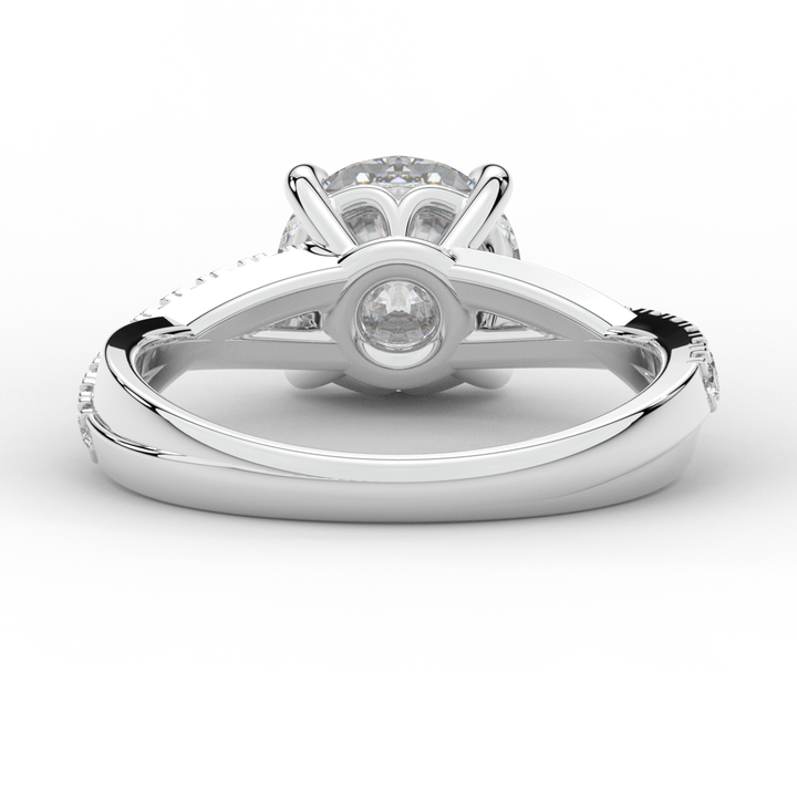 2.20CT.TW ROUND LAB DIAMOND TWISTBAND ENGAGEMENT RING - Nazarelle