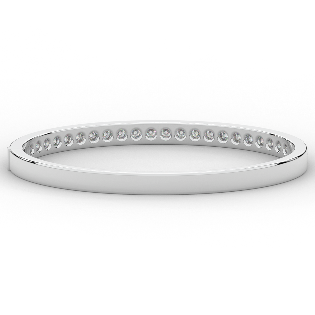 2.75CT.TW ROUND LAB CHANNEL SET DIAMOND BANGLE - Nazarelle