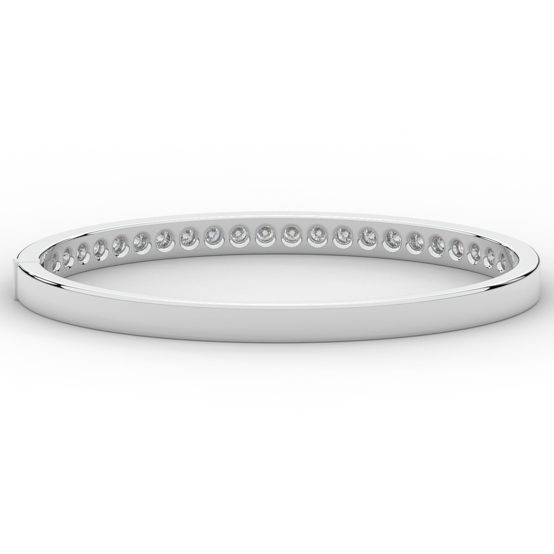 2.75CT.TW ROUND LAB CHANNEL SET DIAMOND BANGLE - Nazarelle