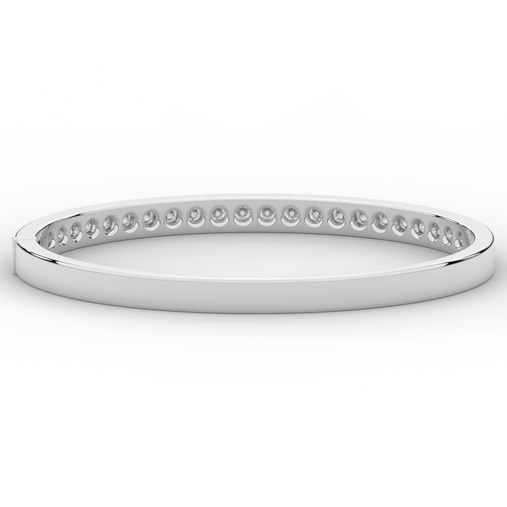 2.75CT.TW ROUND LAB CHANNEL SET DIAMOND BANGLE - Nazarelle