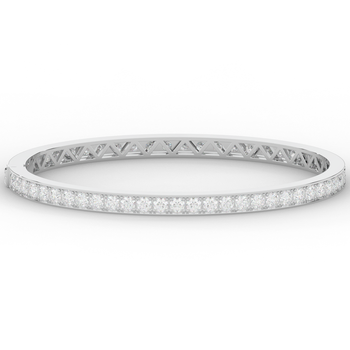 5.10CT.TW ROUND LAB DIAMOND BANGLE - Nazarelle