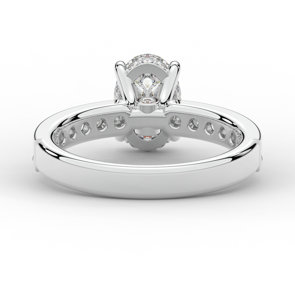1.95CT.TW OVAL LAB DIAMOND UNDERHALO ENGAGEMENT RING - Nazarelle