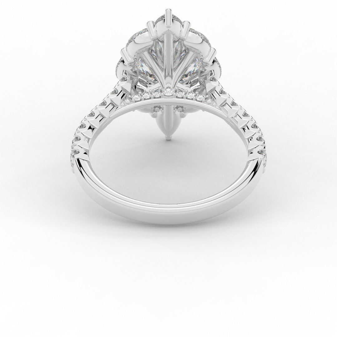 2.75CT.TW OVAL LAB DIAMOND HALO ENGAGEMENT RING - Nazarelle