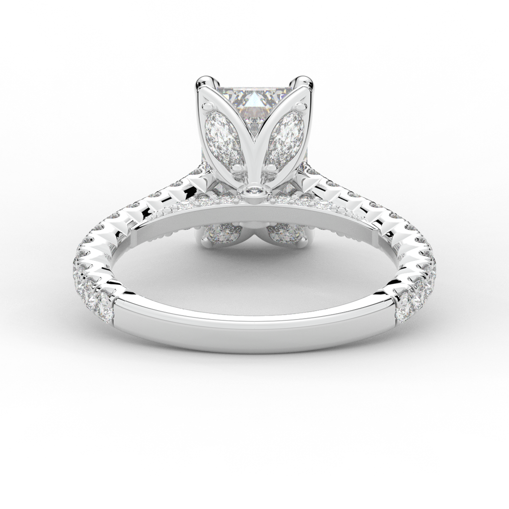 2.70CT.TW EMERALD CUT LAB DIAMOND SOLITAIRE ENGAGEMENT RING - Nazarelle
