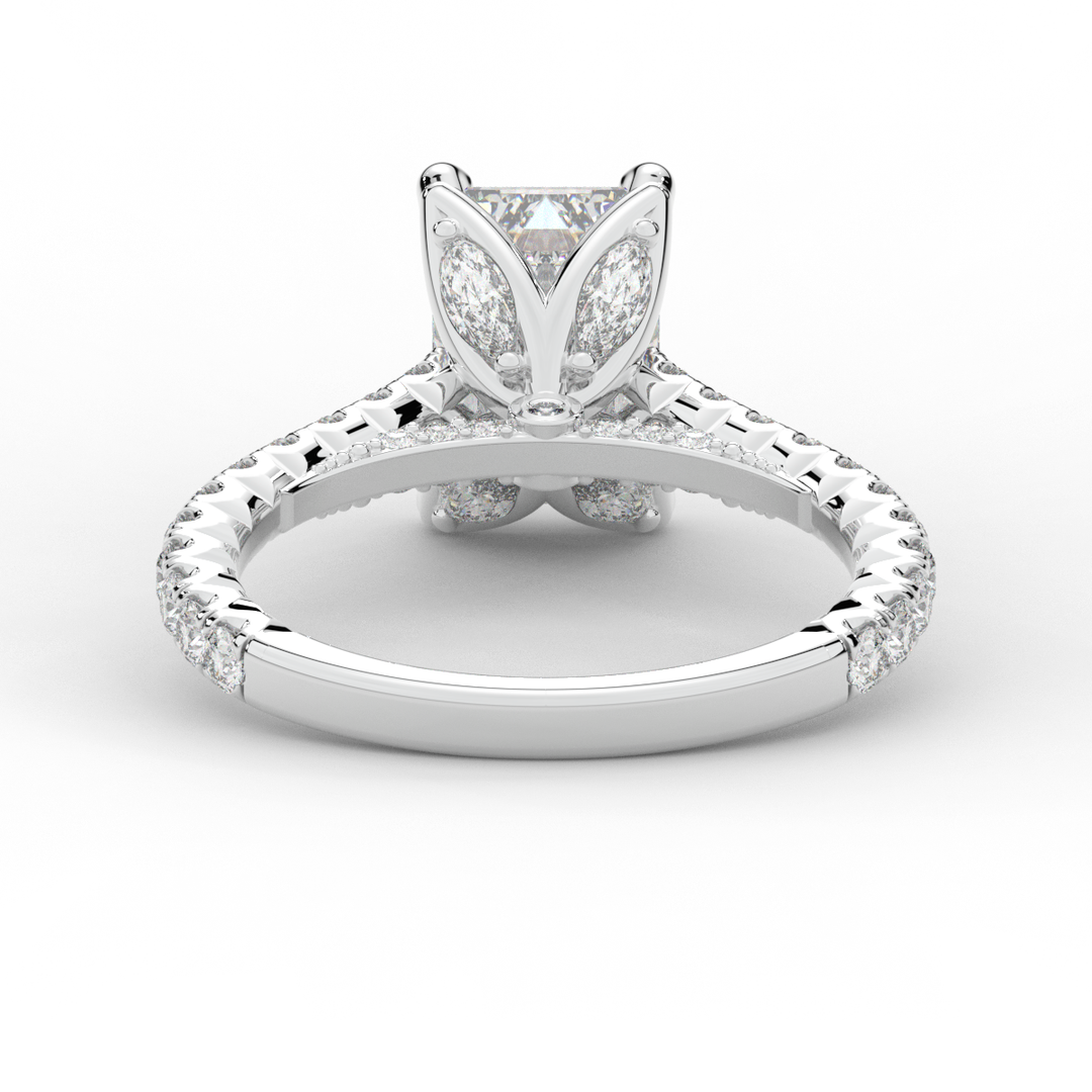 2.70CT.TW EMERALD CUT LAB DIAMOND SOLITAIRE ENGAGEMENT RING - Nazarelle