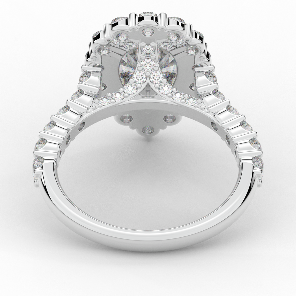 3.10CT.TW PEAR LAB DIAMOND HALO ENGAGEMENT RING - Nazarelle