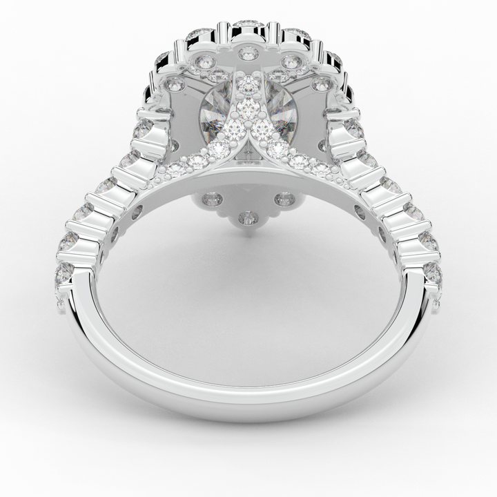 3.10CT.TW PEAR LAB DIAMOND HALO ENGAGEMENT RING - Nazarelle