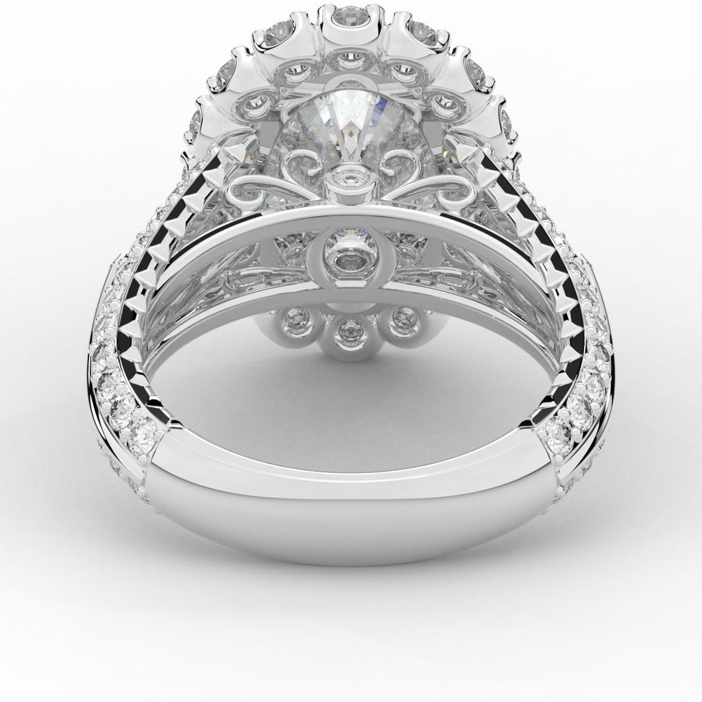 5.75CT.TW OVAL LAB DIAMOND HALO ENGAGEMENT RING - Nazarelle