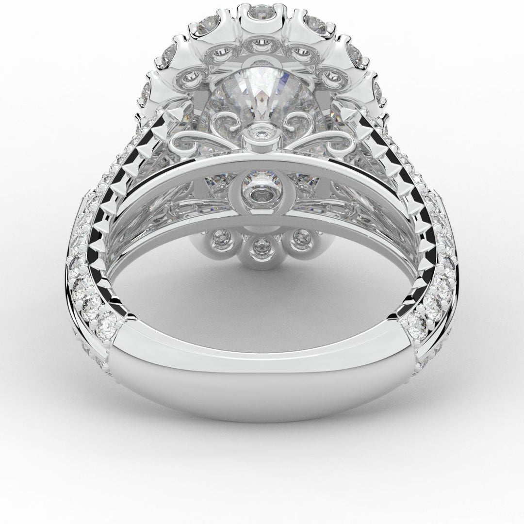 5.75CT.TW OVAL LAB DIAMOND HALO ENGAGEMENT RING - Nazarelle