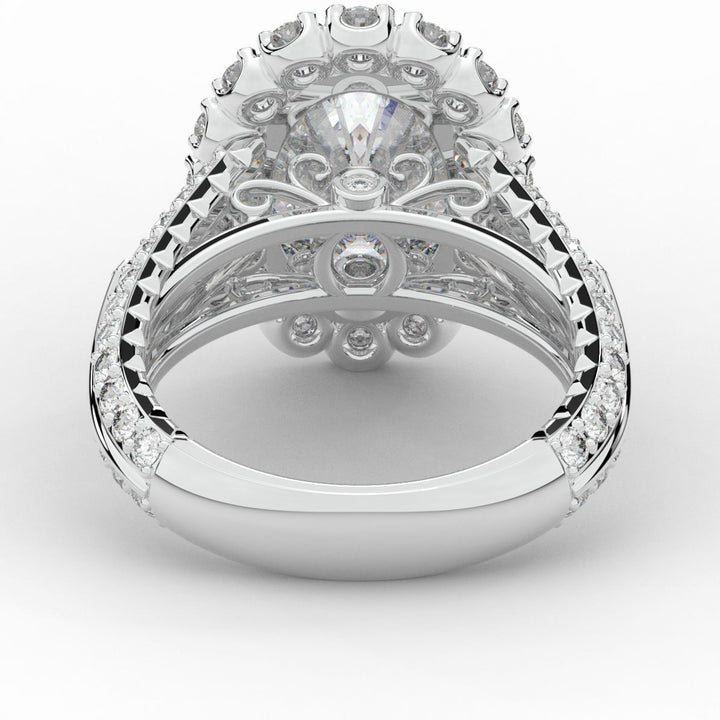 5.75CT.TW OVAL LAB DIAMOND HALO ENGAGEMENT RING - Nazarelle