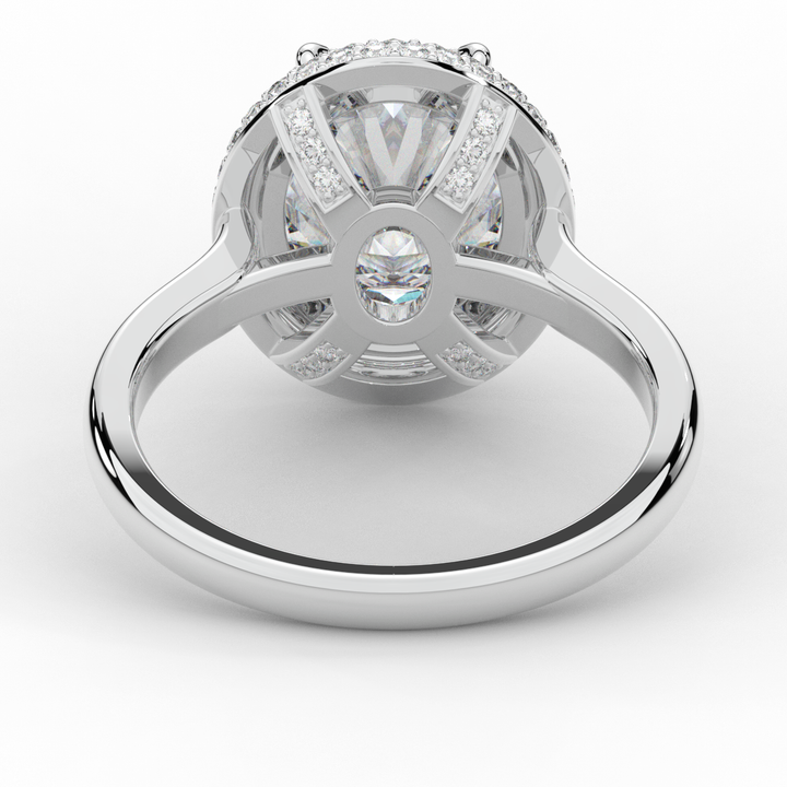 4.40CT.TW OVAL LAB DIAMOND HALO ENGAGEMENT RING - Nazarelle