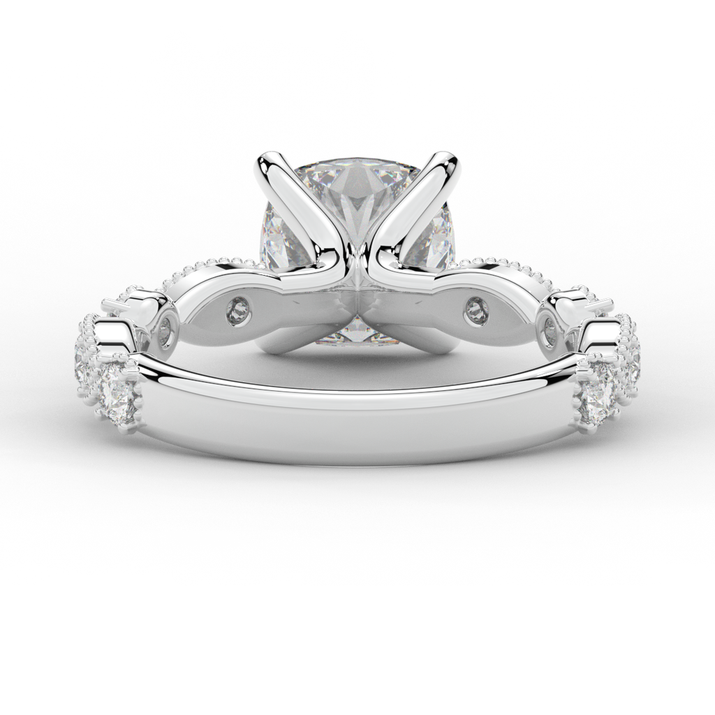 2.50CT.TW CUSHION LAB DIAMOND SOLITAIRE ENGAGEMENT RING - Nazarelle