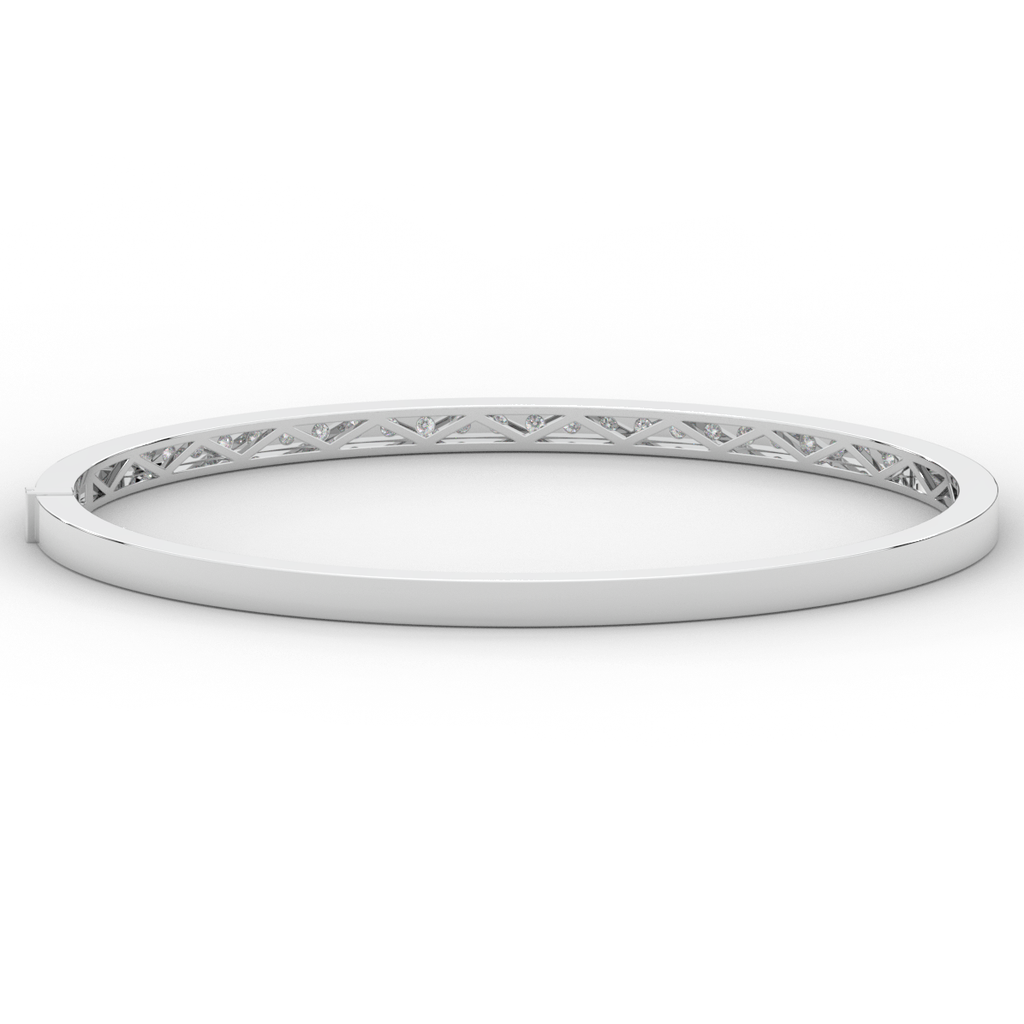 0.90CT.TW ROUND LAB DIAMOND BANGLE - Nazarelle