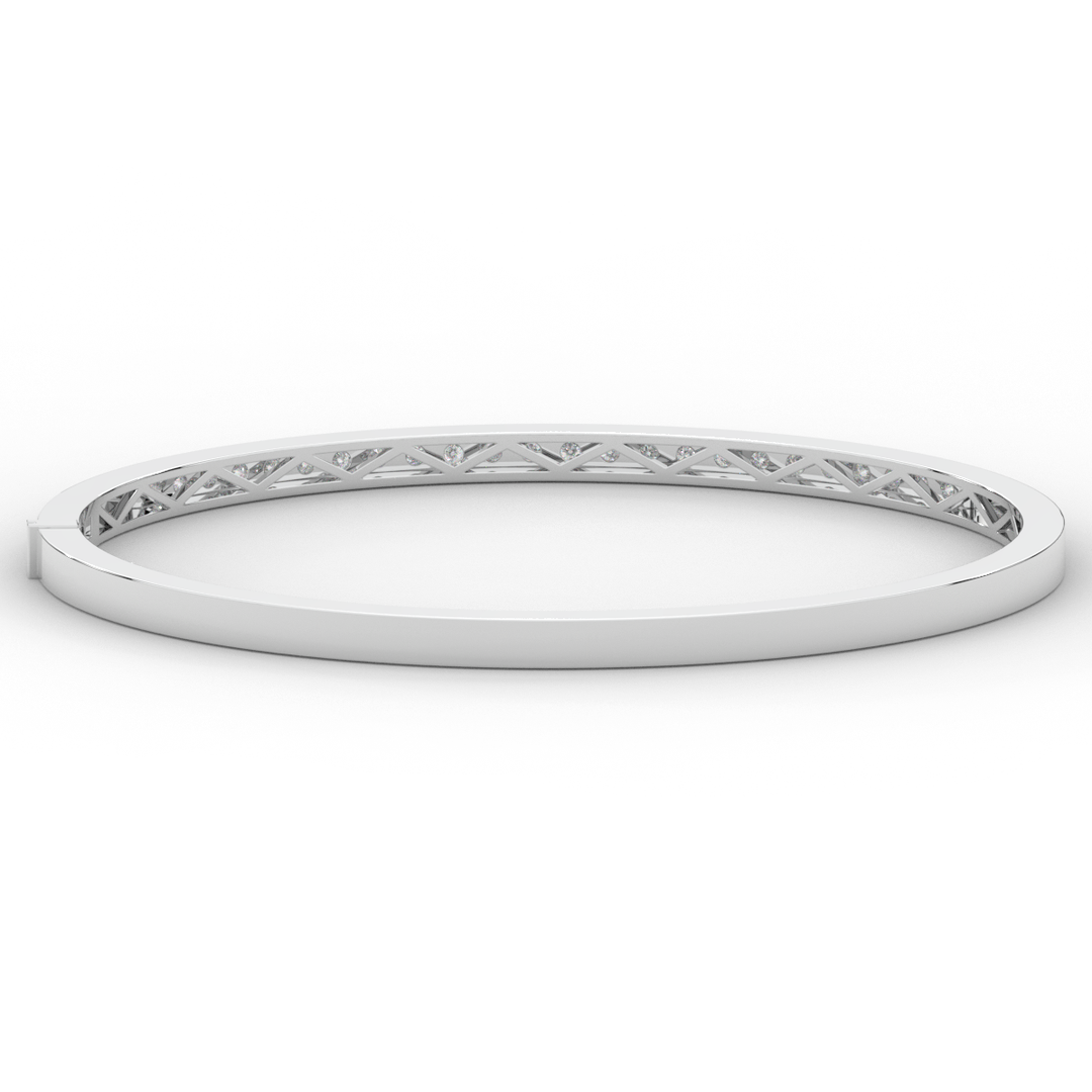 0.90CT.TW ROUND LAB DIAMOND BANGLE - Nazarelle