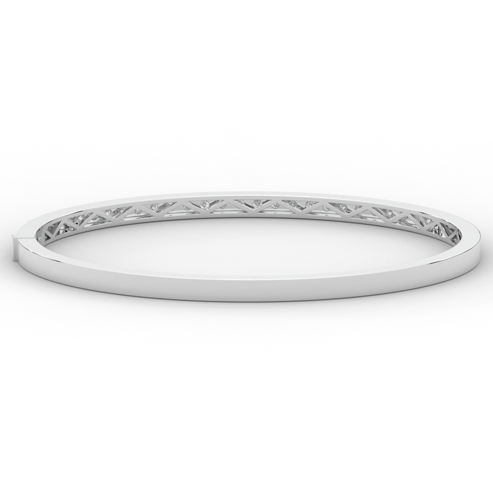 0.90CT.TW ROUND LAB DIAMOND BANGLE - Nazarelle