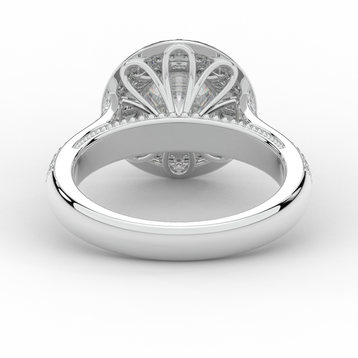 2.45CT.TW ROUND LAB DIAMOND HALO ENGAGEMENT RING - Nazarelle