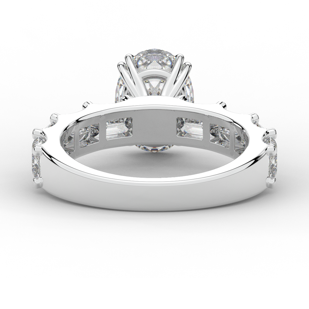 3.75CT.TW OVAL LAB DIAMOND SOLITAIRE ENGAGEMENT RING - Nazarelle