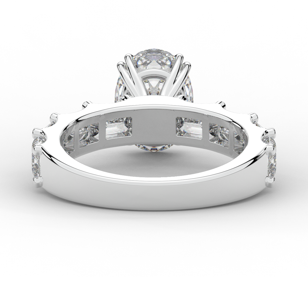 3.75CT.TW OVAL LAB DIAMOND SOLITAIRE ENGAGEMENT RING - Nazarelle