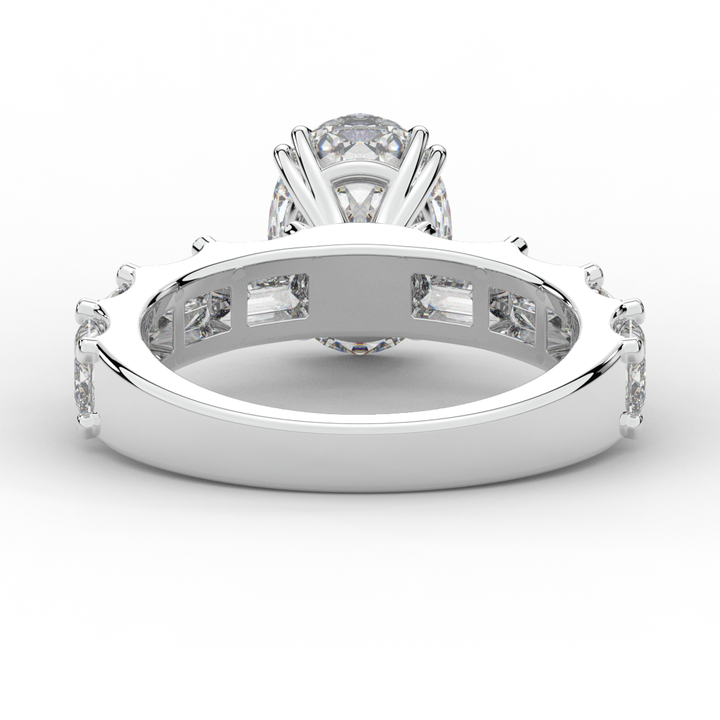 3.75CT.TW OVAL LAB DIAMOND SOLITAIRE ENGAGEMENT RING - Nazarelle
