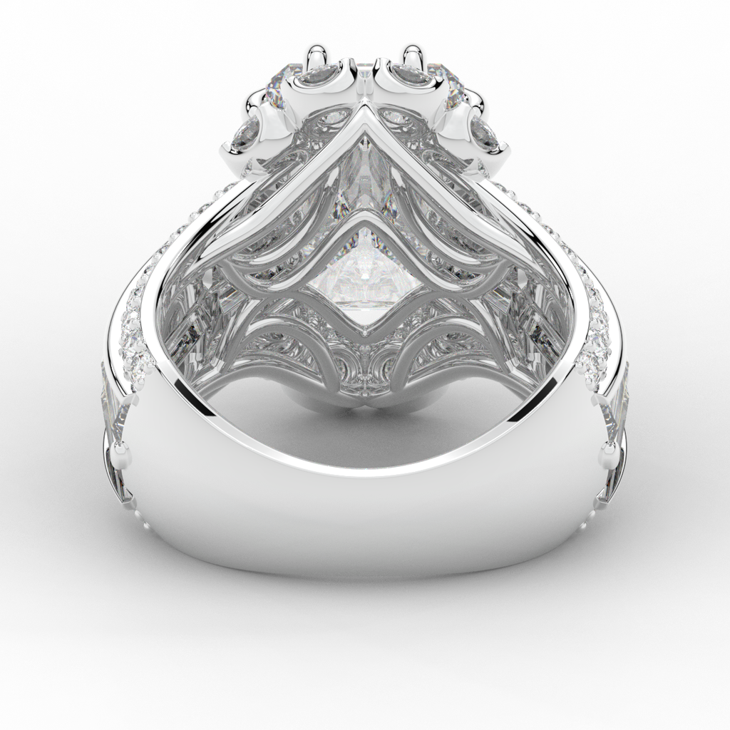 8.25CT.TW RADIANT LAB DIAMOND HALO ENGAGEMENT RING - Nazarelle