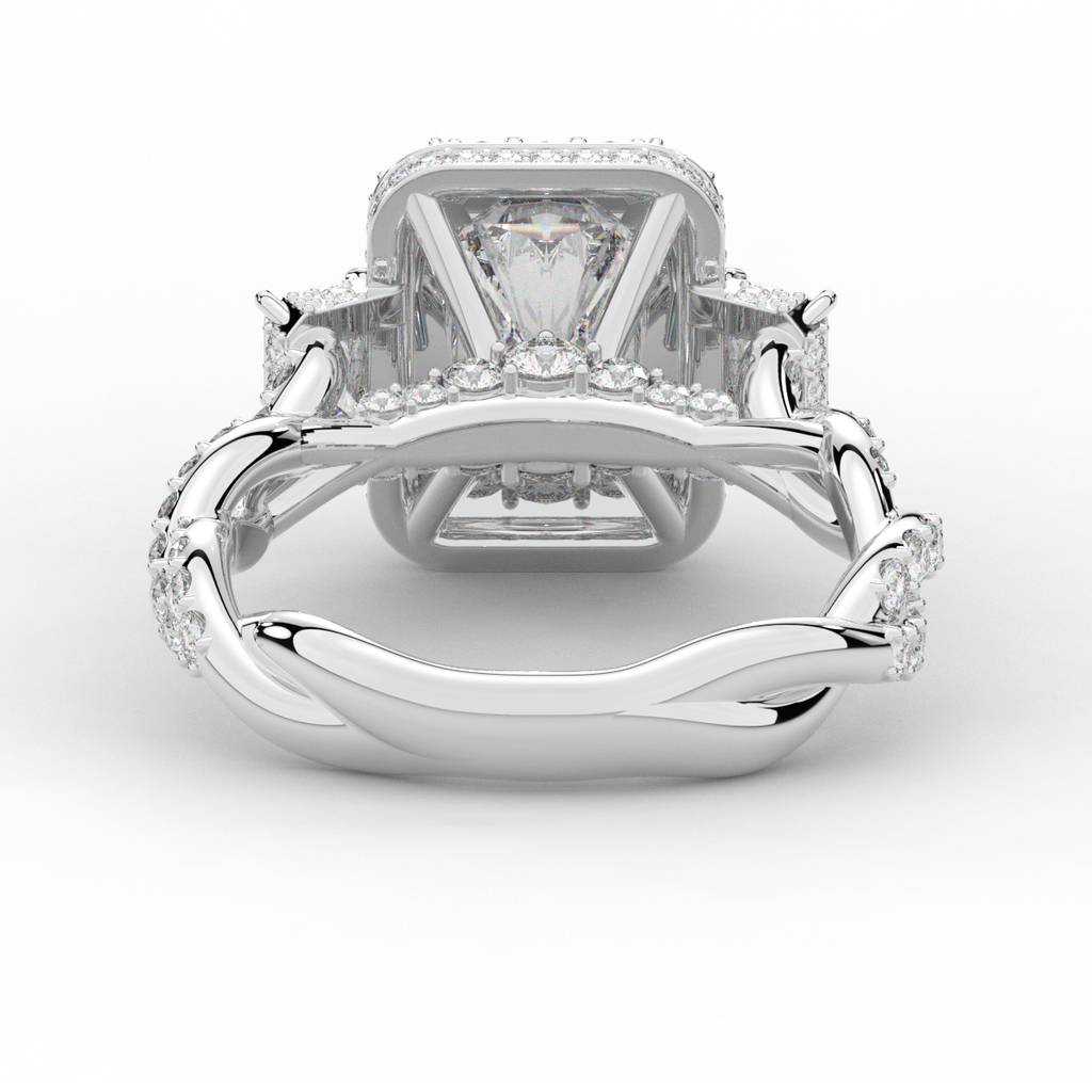4.70CT.TW RADIANT LAB DIAMOND 3 STONE ENGAGEMENT RING - Nazarelle