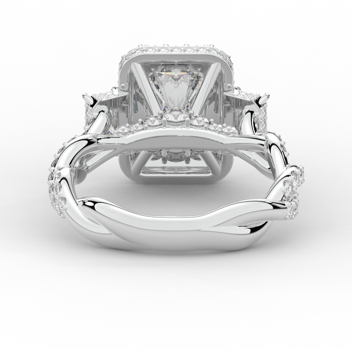 4.70CT.TW RADIANT LAB DIAMOND 3 STONE ENGAGEMENT RING - Nazarelle